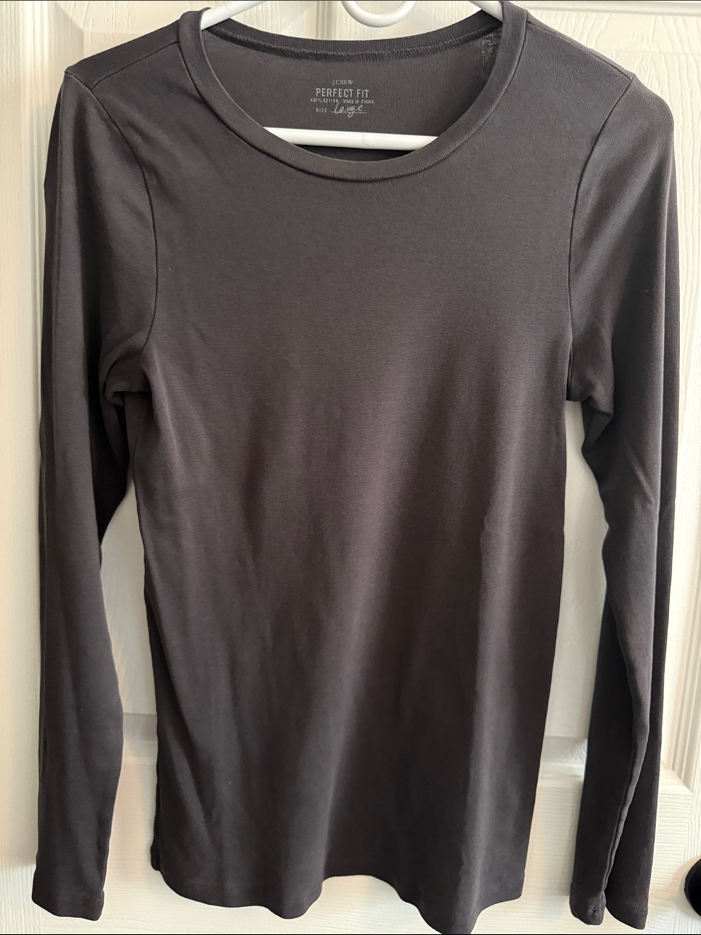 J. Crew Black Long-Sleeve Crewneck Top